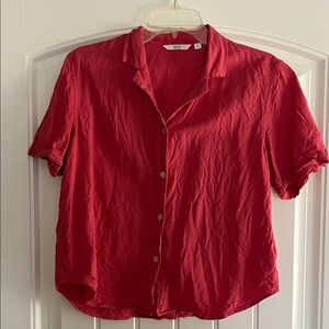 Uniqlo Red Button Down Shirt